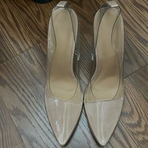 No brand but never worn clear pumps with clear detailed heal